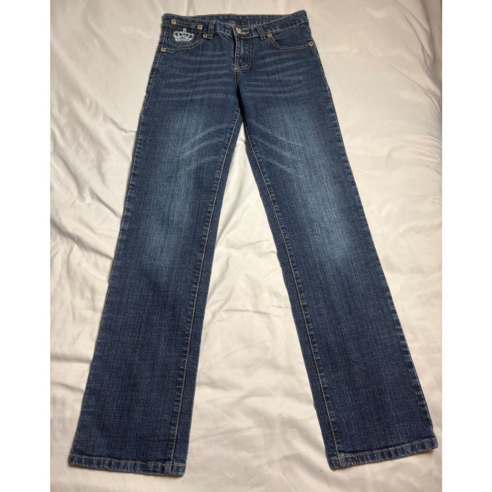 Rock & Republic Jeans Womens 27 Blue Excellent Victoria Beckham Crown Crystal